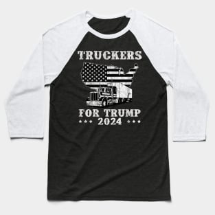 Truckers For Trump 2024 Political Baseball T-Shirt